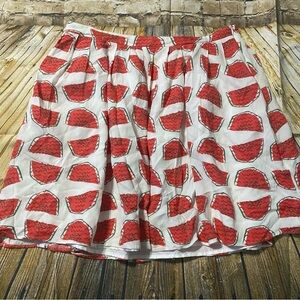 Tulip B Mini A Line Skirt White Red Watermelon Lined Zipper